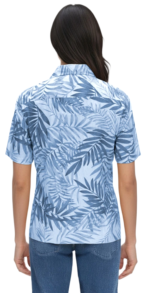 Tonal Print Camp Shirt 8
