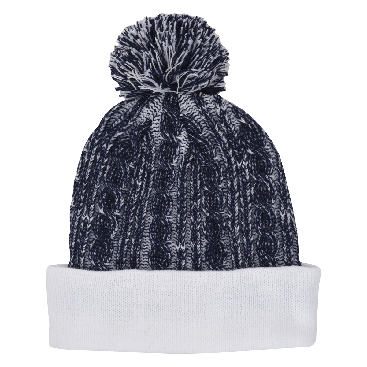 Casey Cable Knit Pom Beanie With Cuff 14