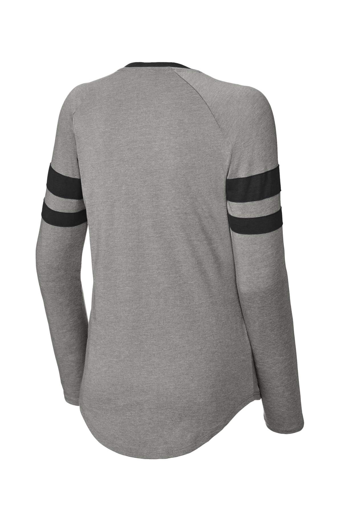 Sport-Tek Women's Halftime Stripe Long Sleeve V-Neck Tee LST6043 8