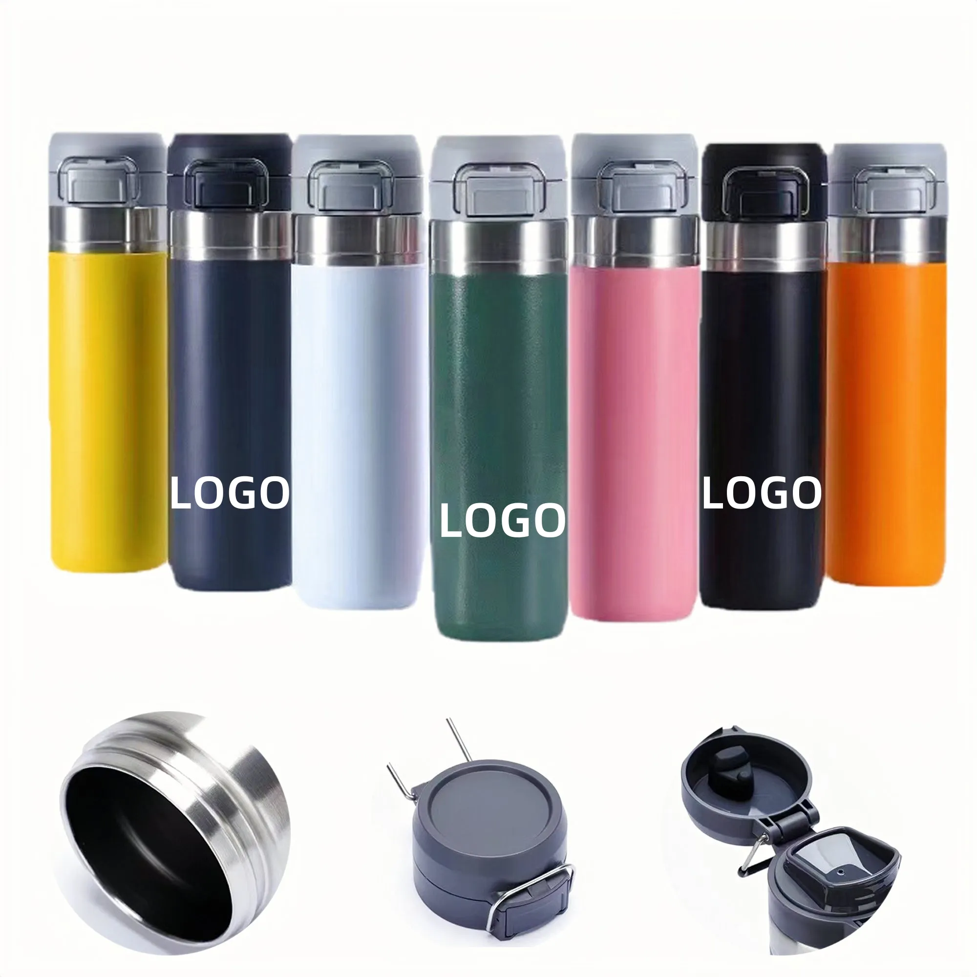 MOQ 27oz Stainless Steel Water Bottle w/Push-Button Lid 3