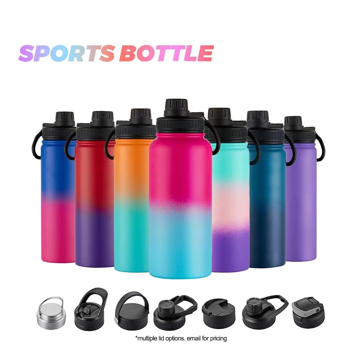 18Oz Rainbow Vacuum Insulated Stainless Steel Water Bottle 2
