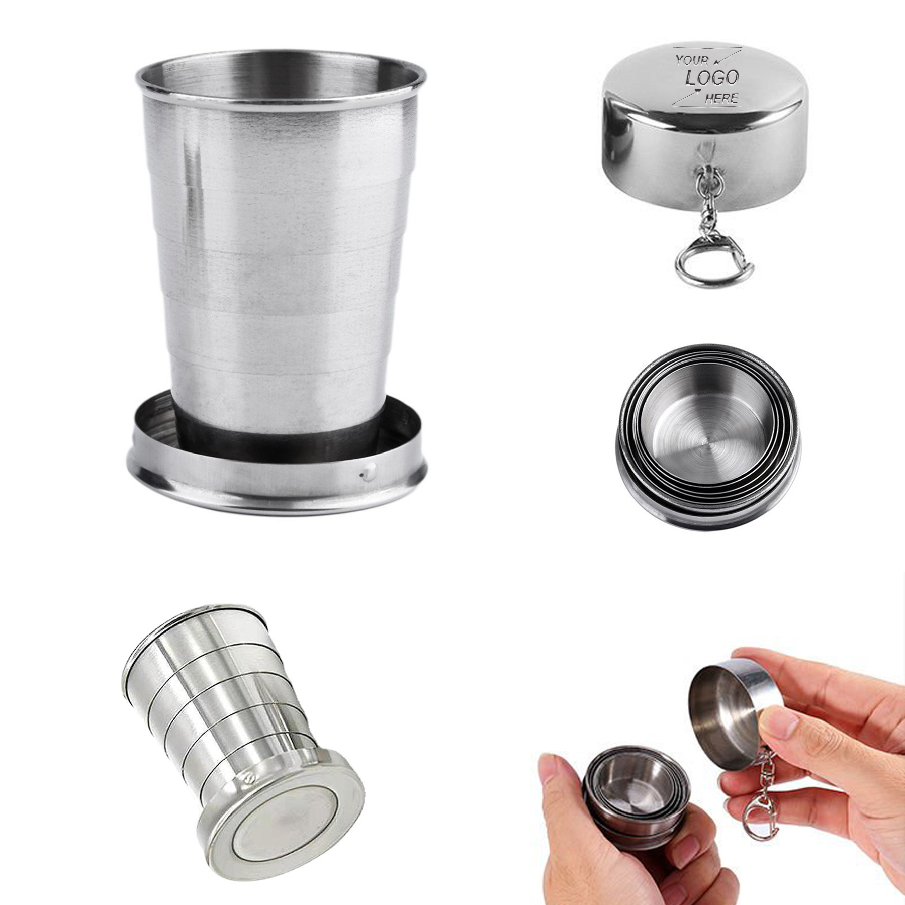 8.5oz Stainless Steel Collapsible Travel Cup