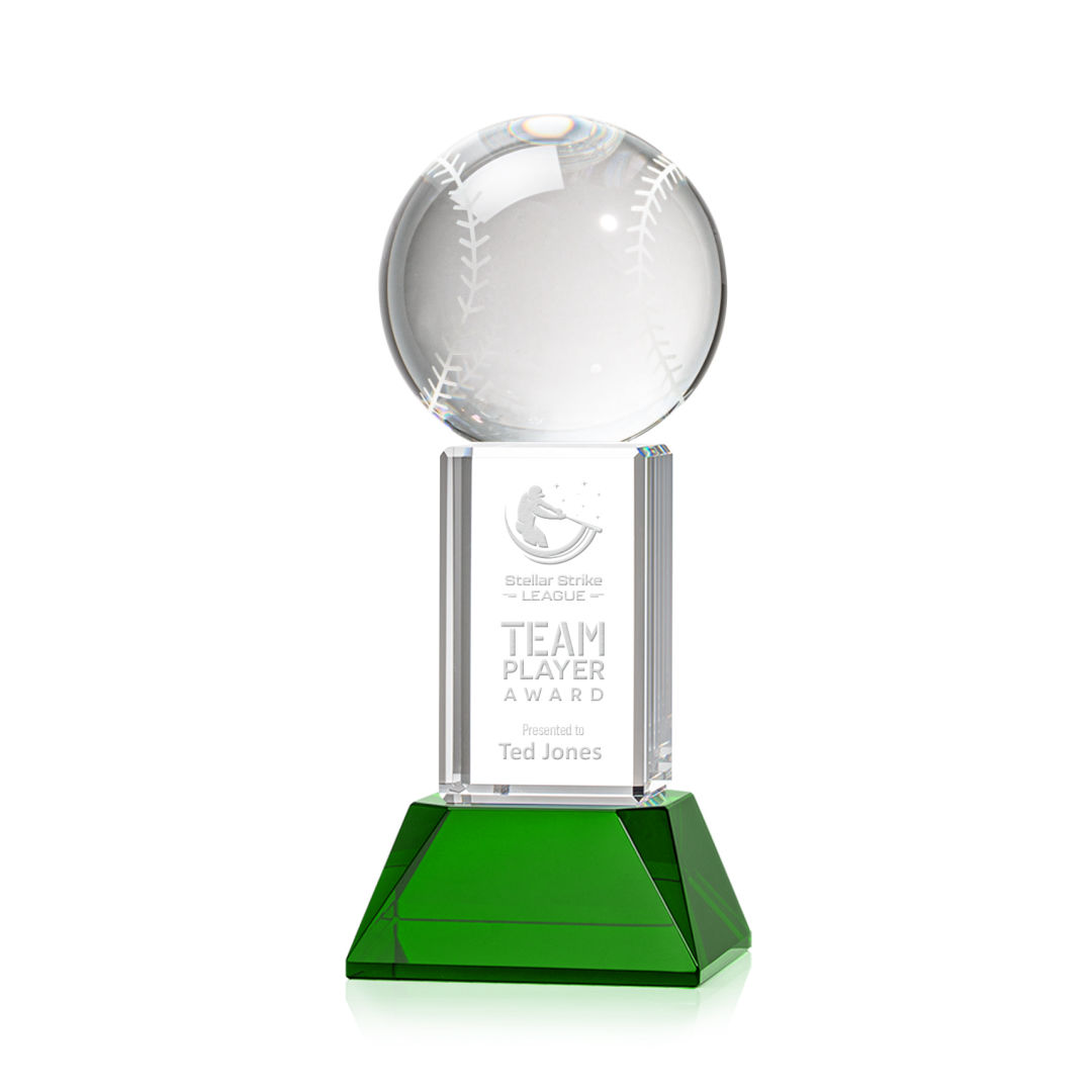 Baseball Award on Stowe Base - Green 9