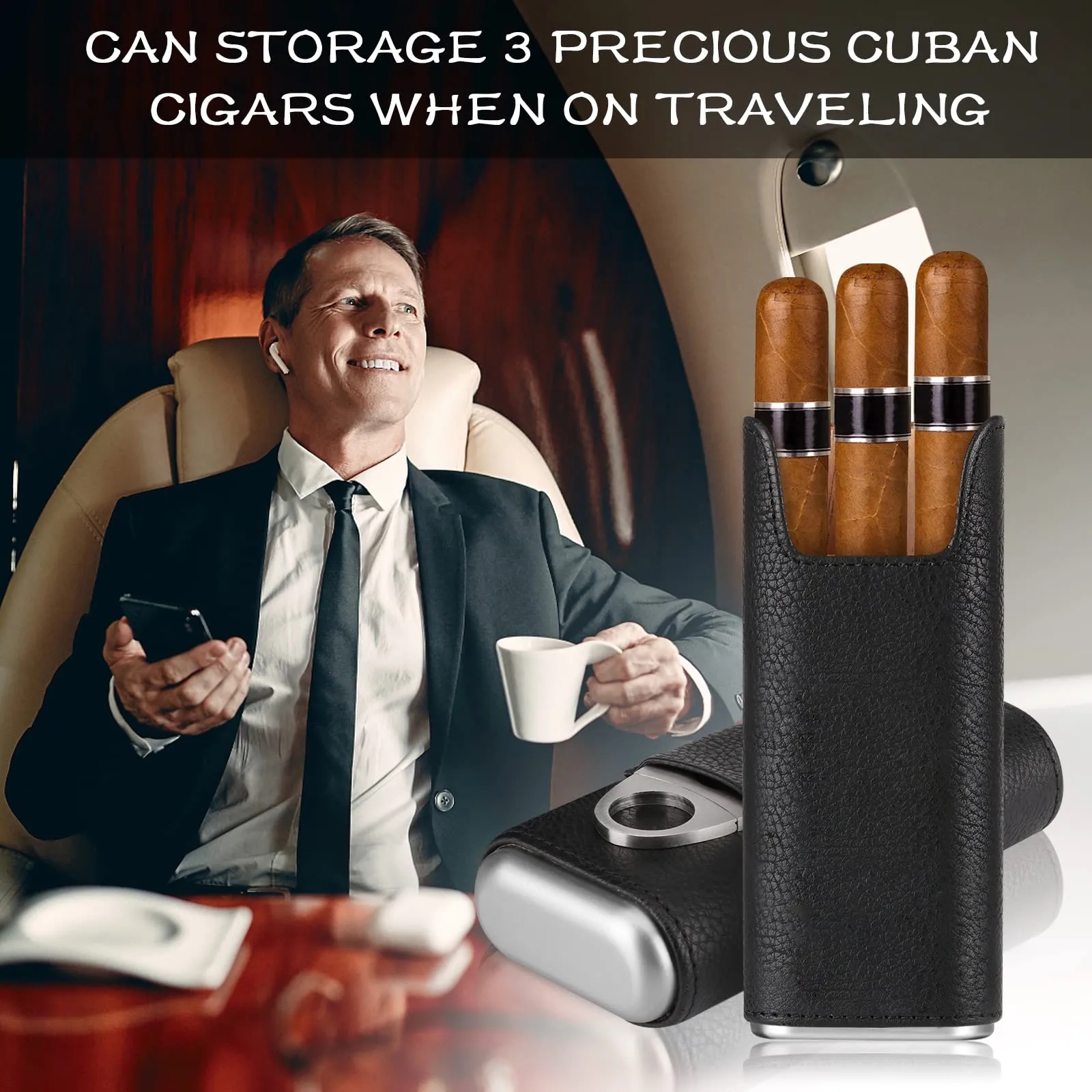 Wholesale Portable Leather Travel Humidor 7