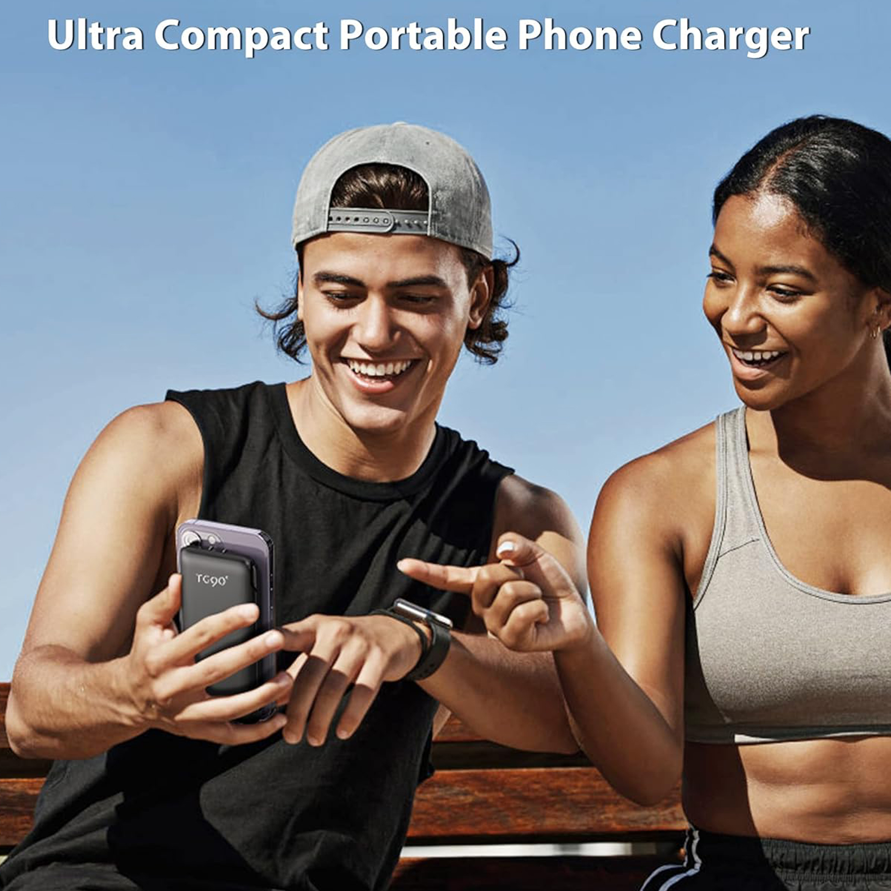 10000mAh Portable Power Bank with AC Plug and Built-in Cables 1