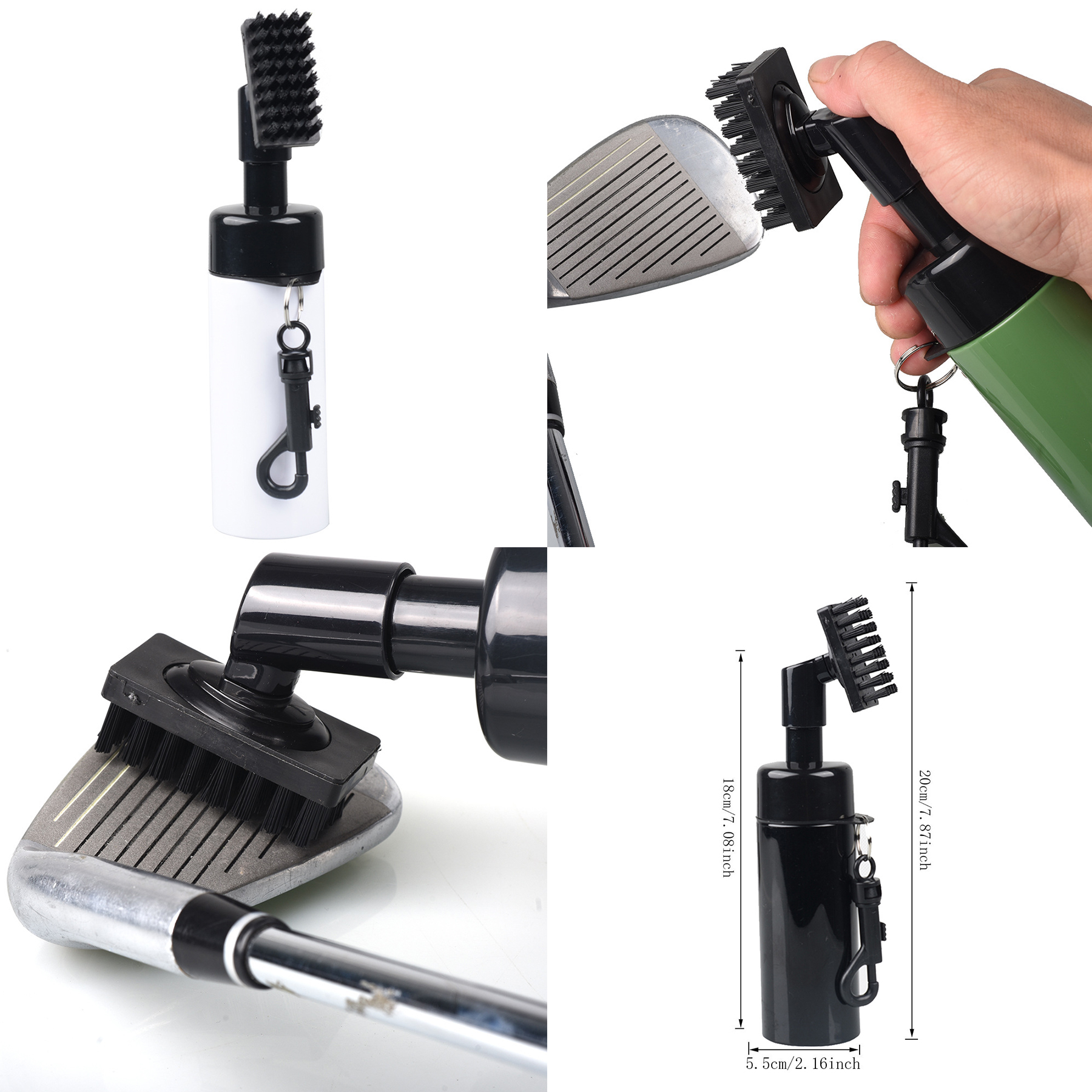 Golf Club Brush Cleaner with Retainer Clip 2