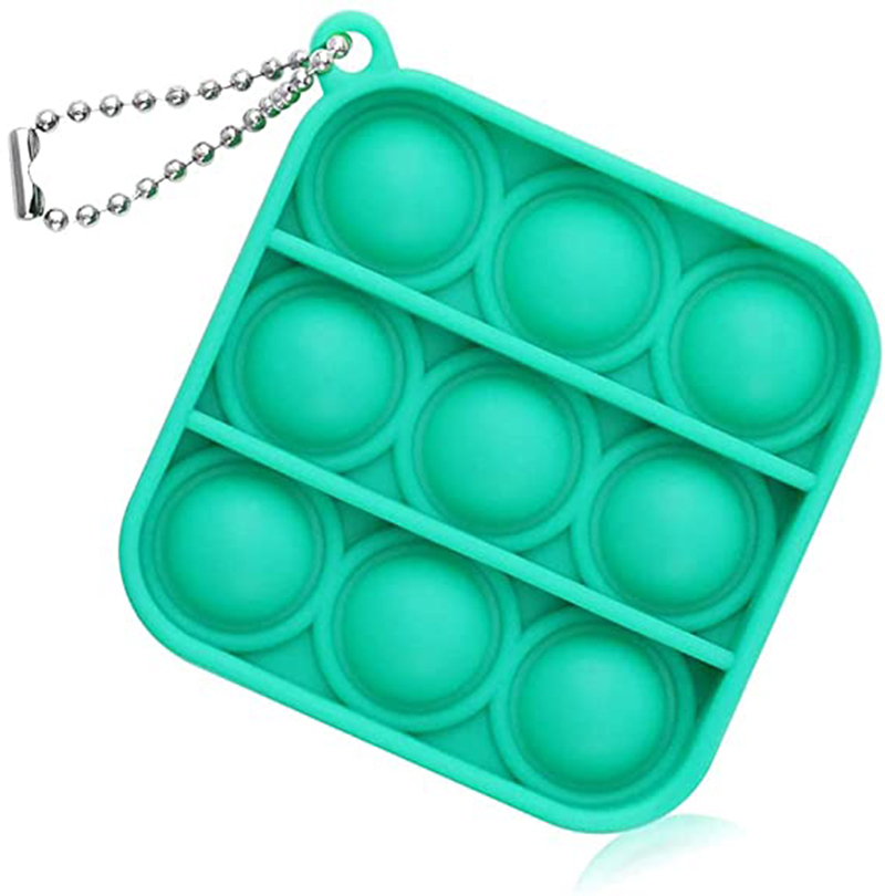 Square Shape Pure Color Push Pop Key Chain 6