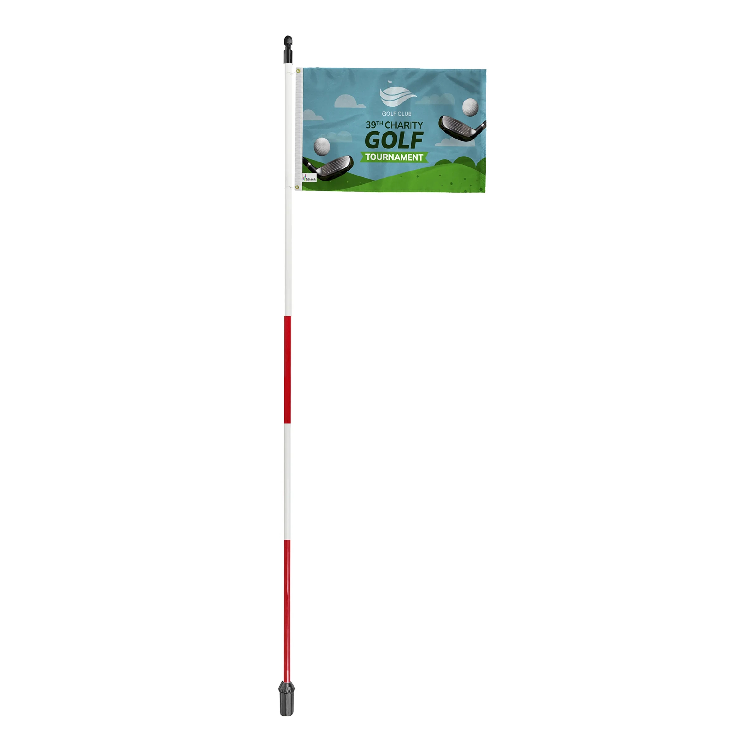 14"x20" Golf Flag with 6' Red & White Fiberglass Pole 4