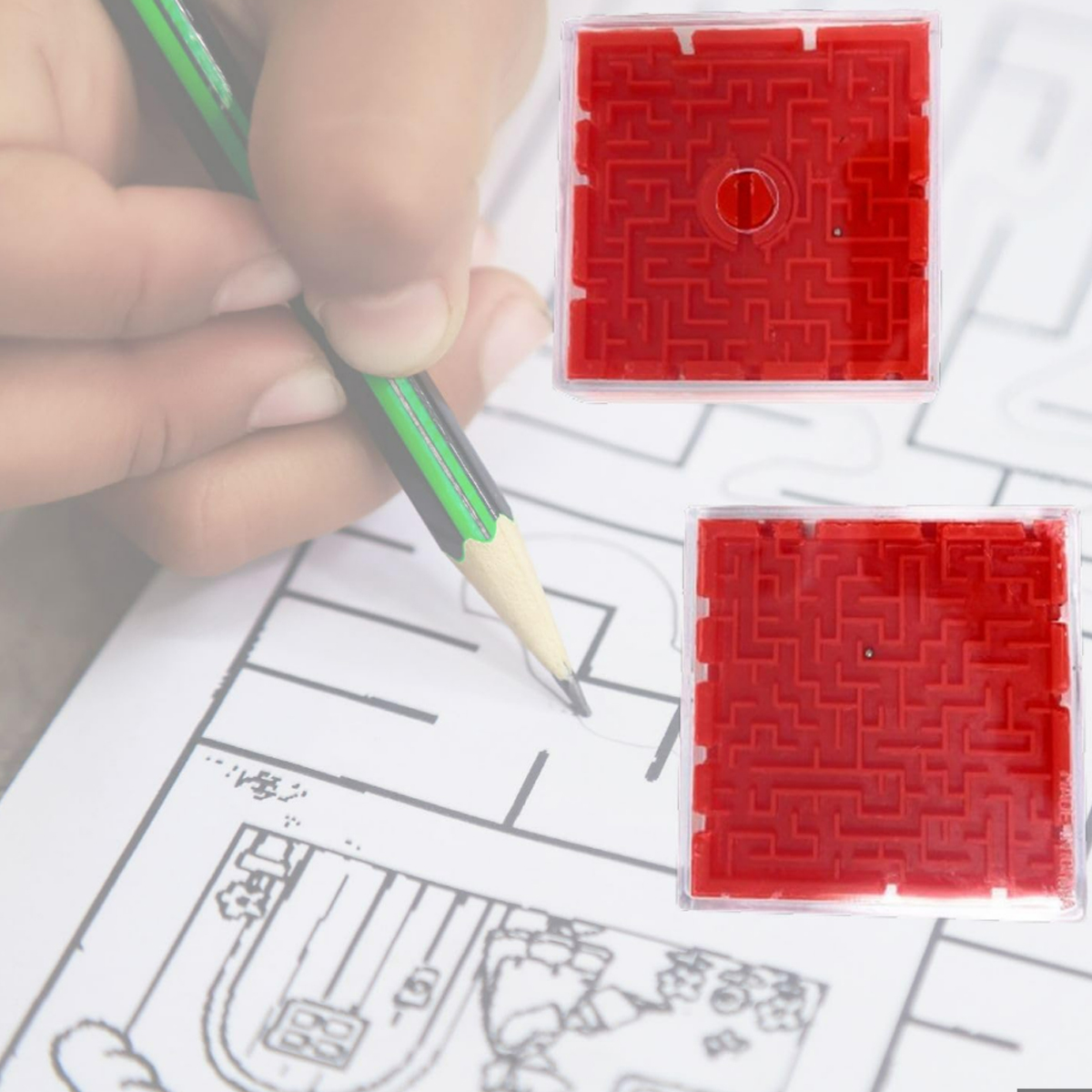 Plastic Maze Puzzle Game Cube with Start End Track 1