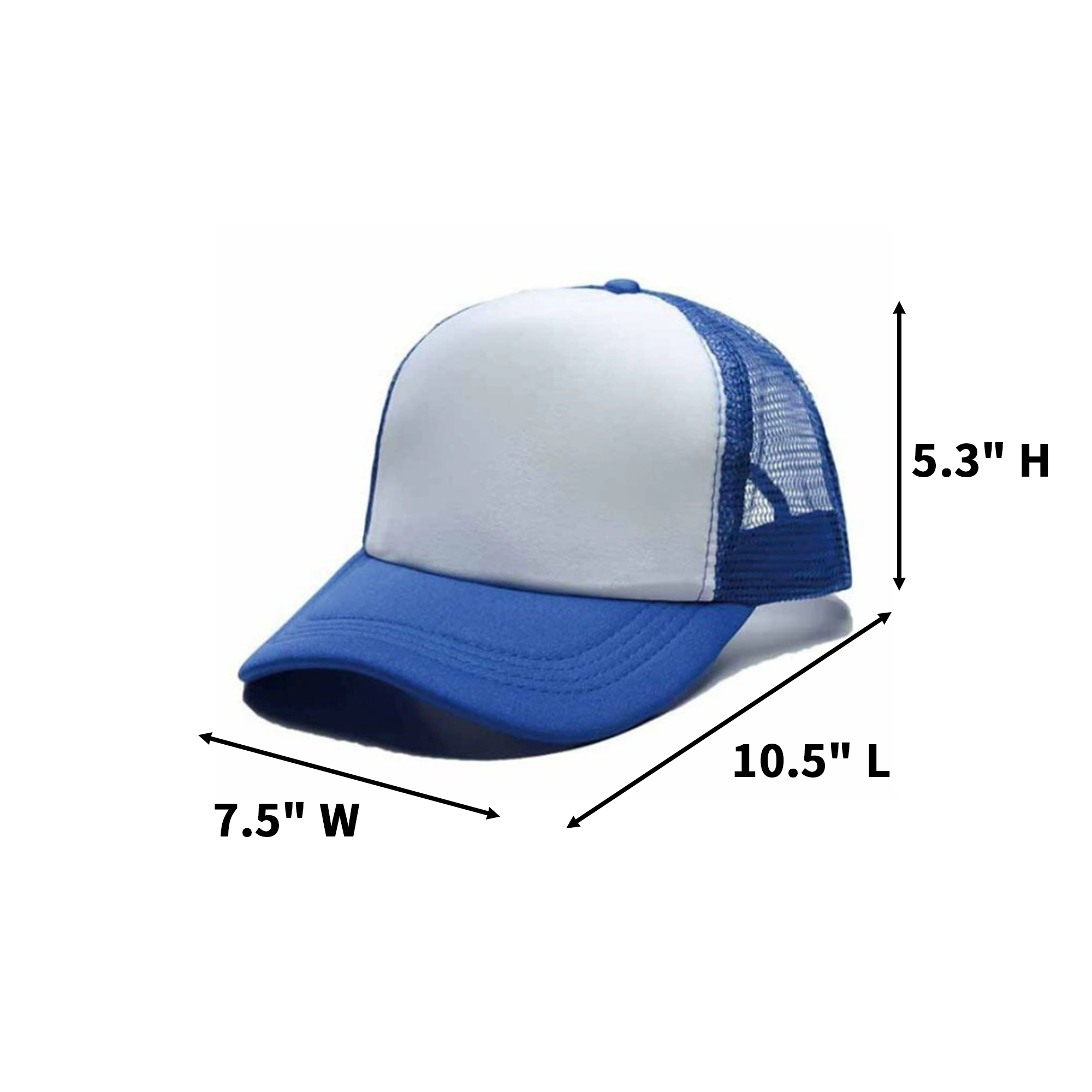 Polyester Cotton Mesh Back Baseball Cap 10.5 x 7.5 x 5.3" 15