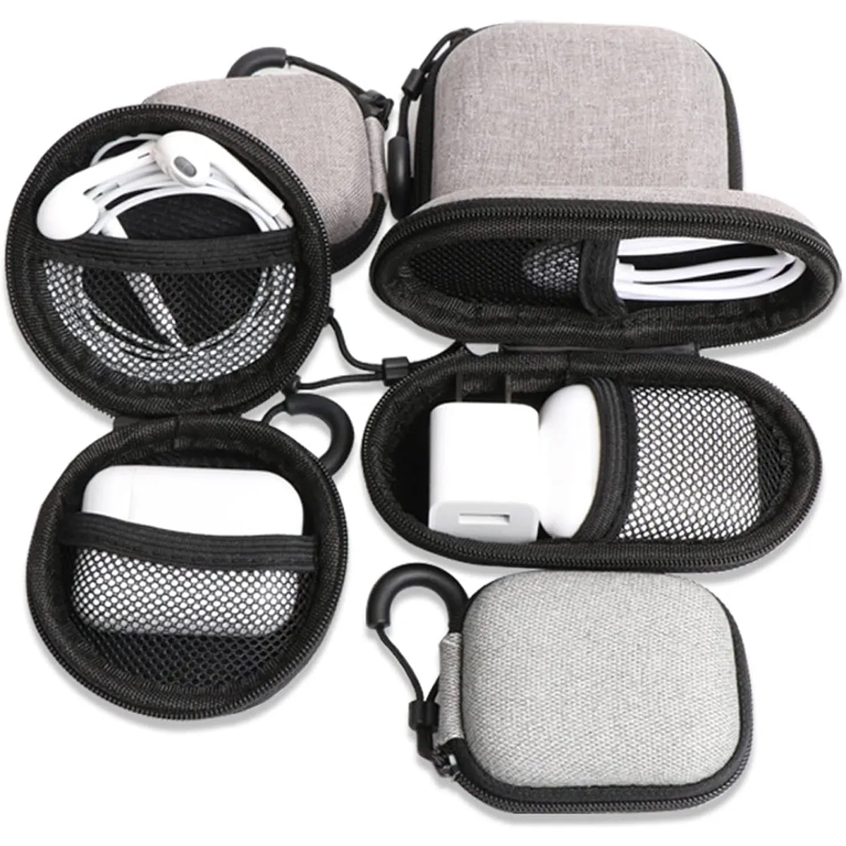 Headphone Storage Bag Case Carrying Charger Cable Organizer 8
