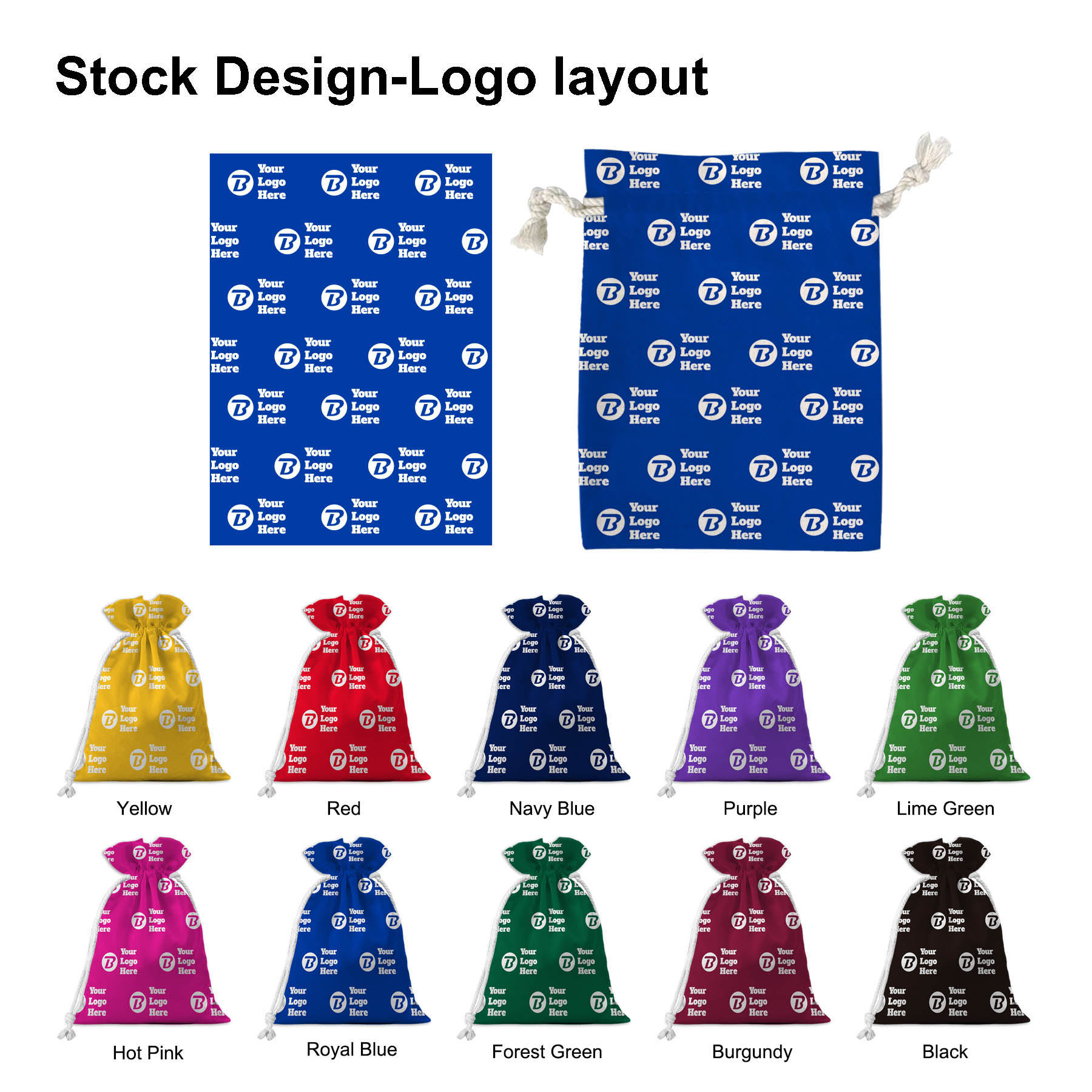 5 Oz. 100% Cotton Full Color Drawstring Pouch Bag 6