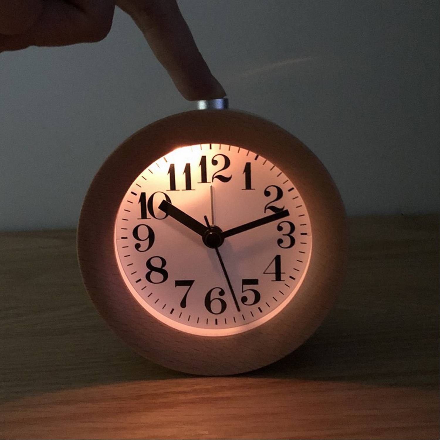 Beech Wooden Desk Alarm Clock 4
