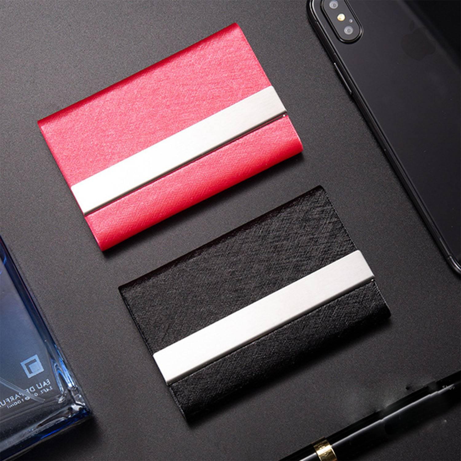 Stainless steel PU business card holder 3