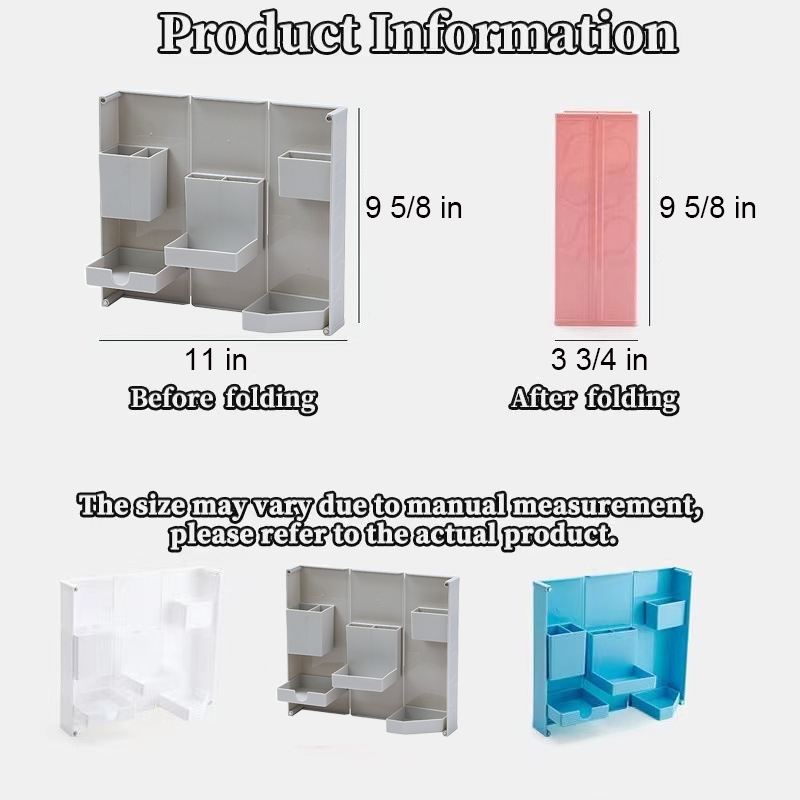 Folding Standing Magnetic Opening Cosmetic Case Desktop Storage Organizer 11