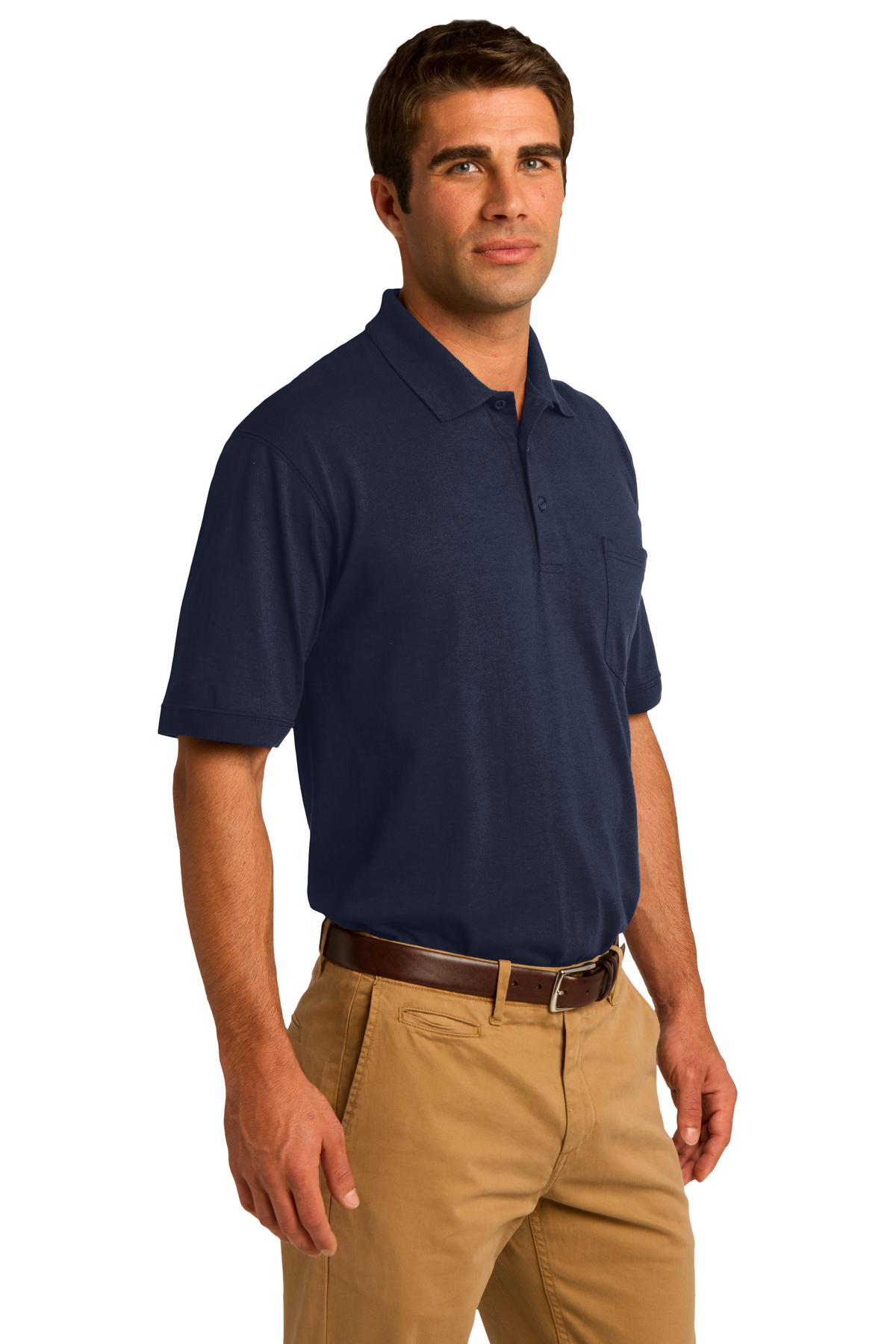 Port & Co Core Blend Jersey Knit Pocket Polo. KP55P 1