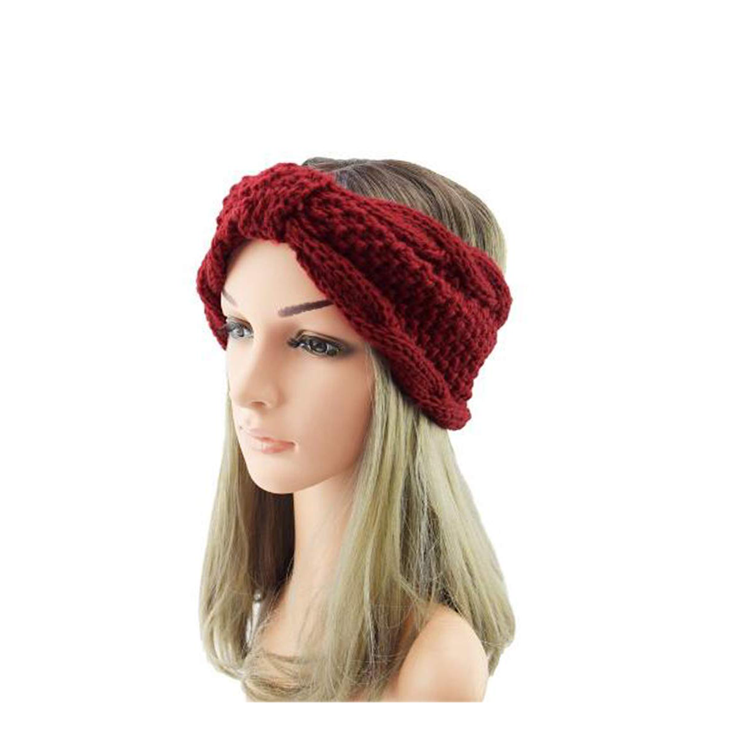 Womens Knit Wide Twist Bow Hair Bands Headband 5