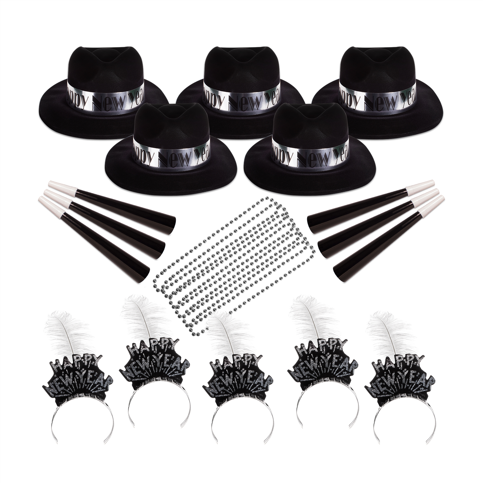 Silver Midnight New Year's Eve Party Kit for 50 8