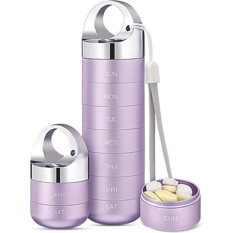Stackable Weekly Aluminum Alloy Pill Organizer 4