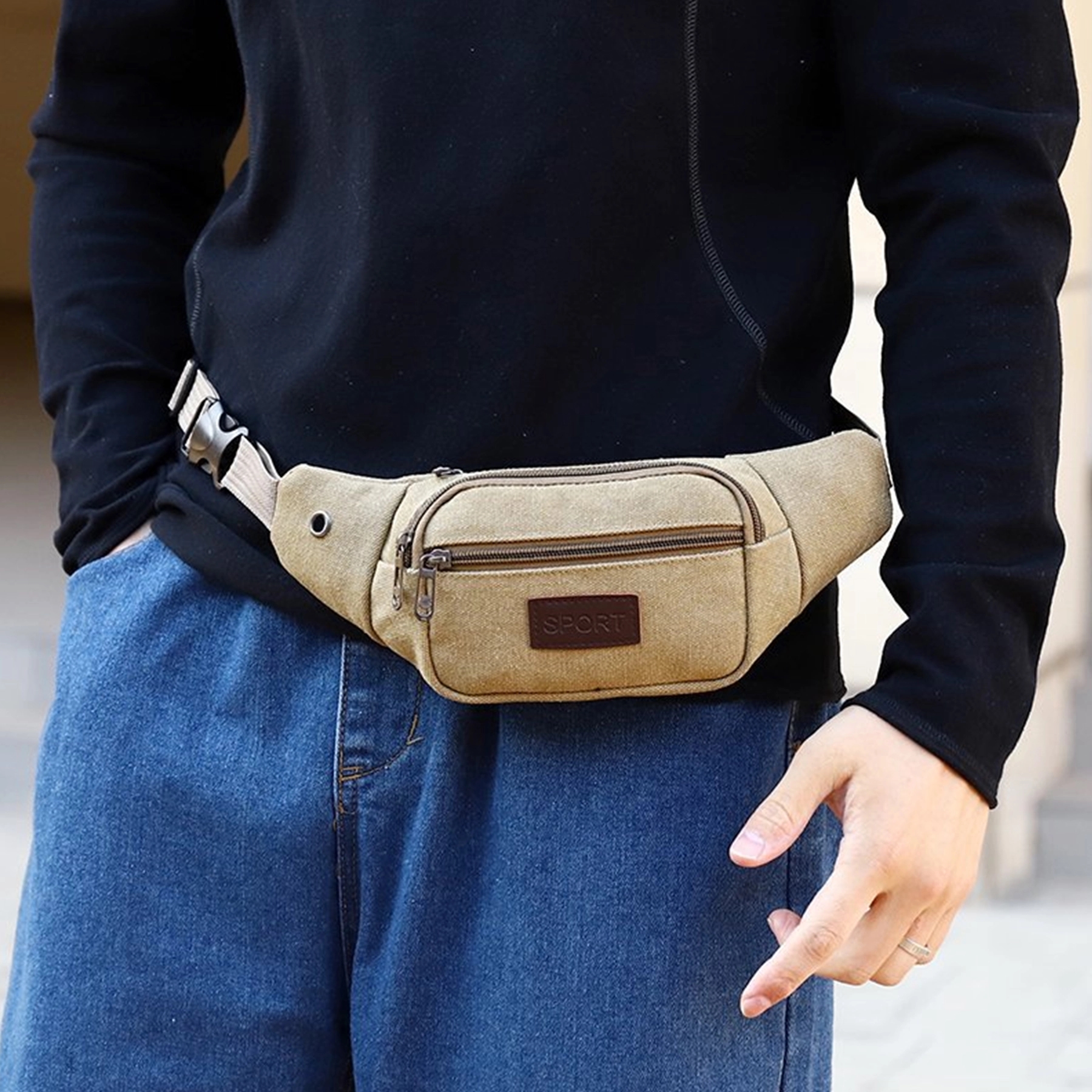 Crossbody Canvas Waist Bag 3