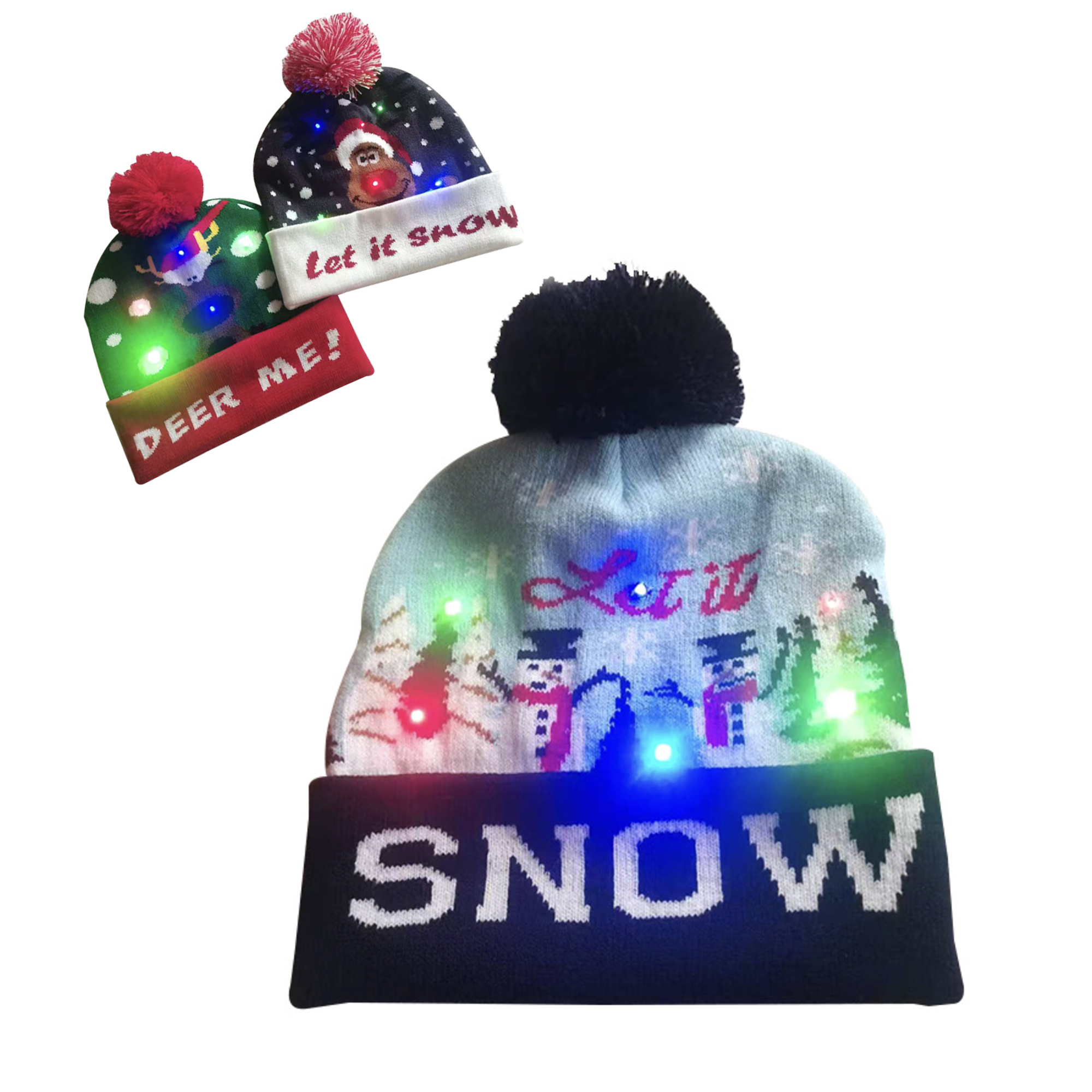 Christmas Beanie with LED Lights 2