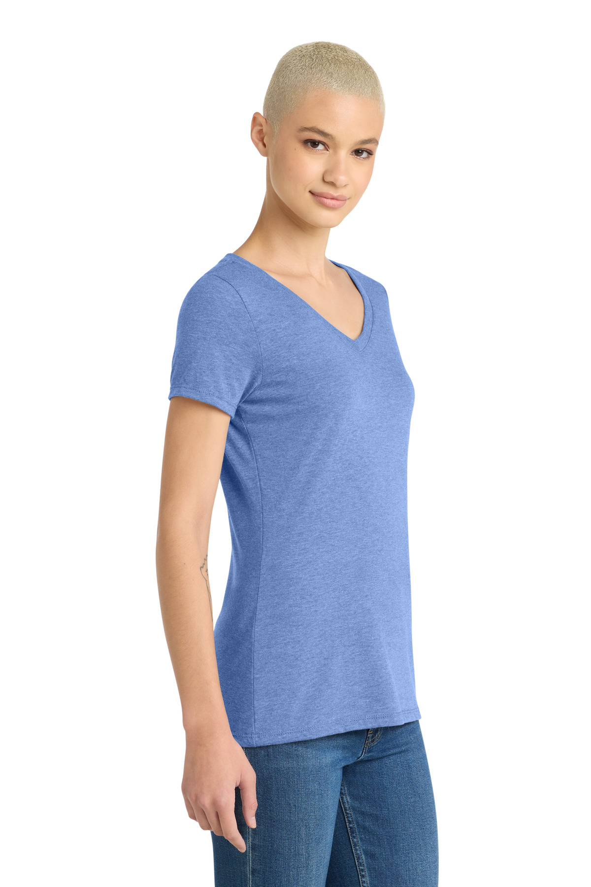 District Women's Perfect Tri V-Neck Tee. DM1350L 70