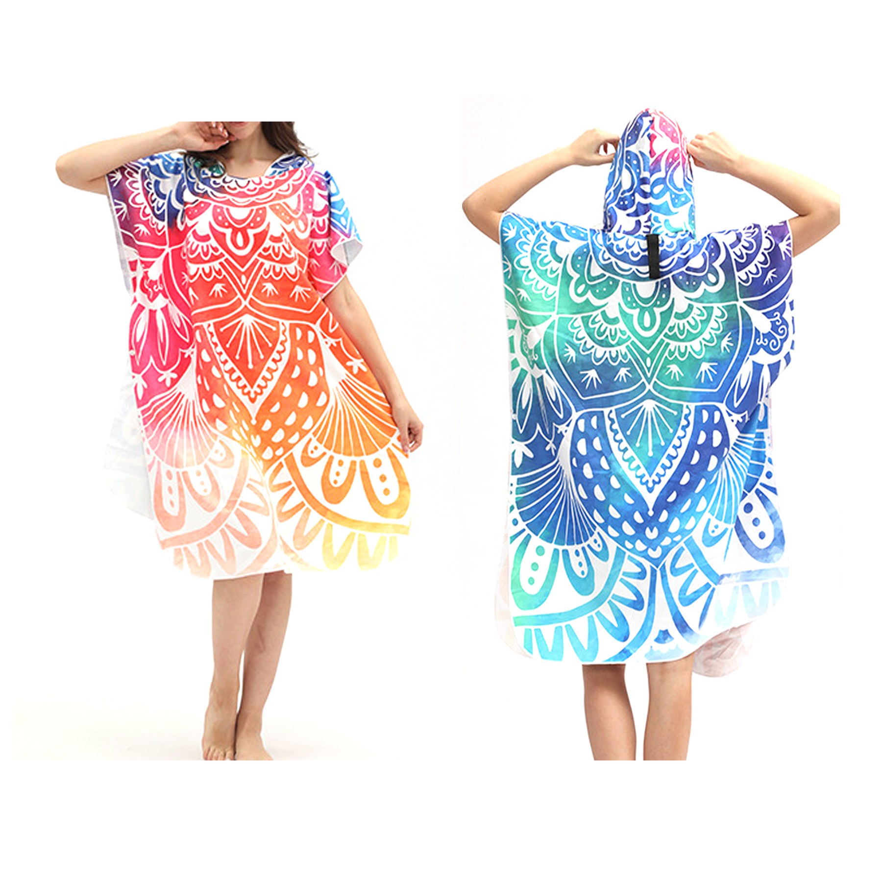 Unisex Custom Quick Dry Beach Towel Hooded Shawl 2