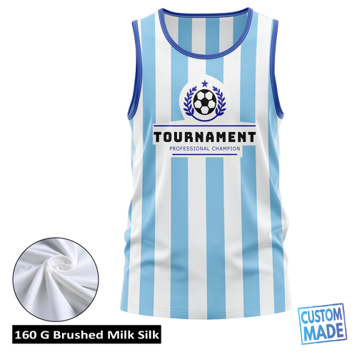 Unisex & Kids' Sublimation Jersey Style Tank Top - 160G Brushed Milk Silk 4