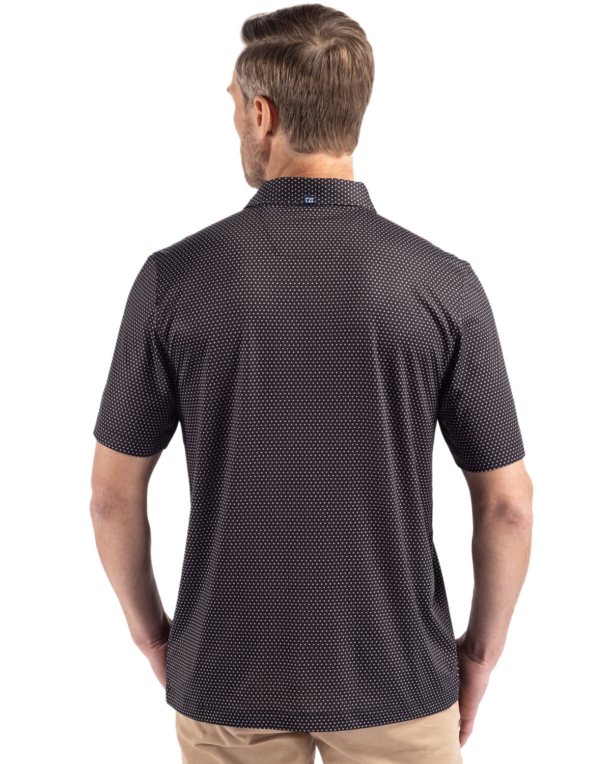 Pike Eco Shadow Check Print Recycled Mens Polo