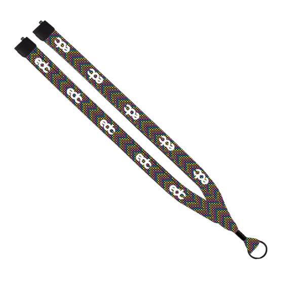 3/4" Dye-Sublimated Lanyard with Metal Crimp & Metal Split-Ring 3