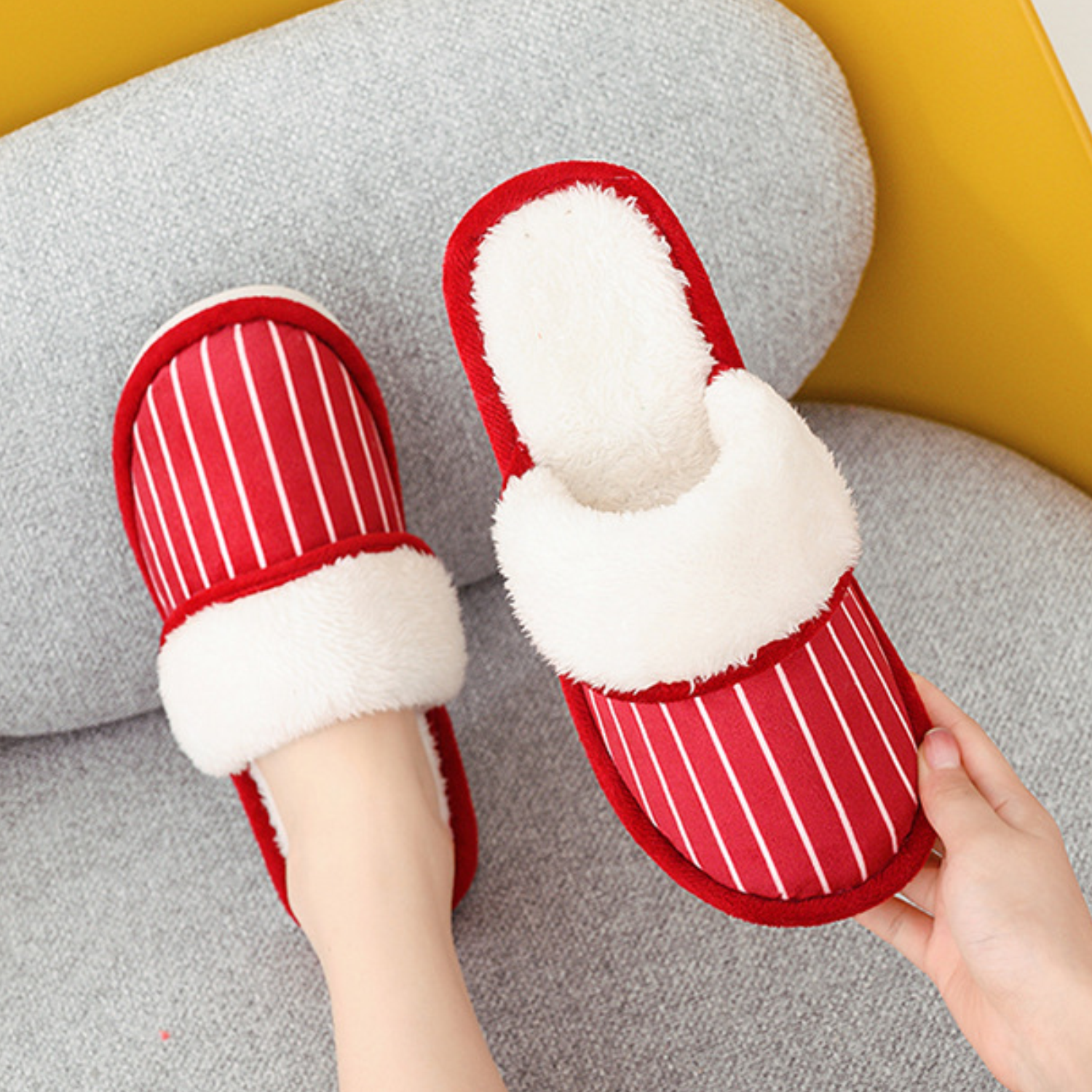 Winter Anti Slip Plush Lined Home Slippers 4