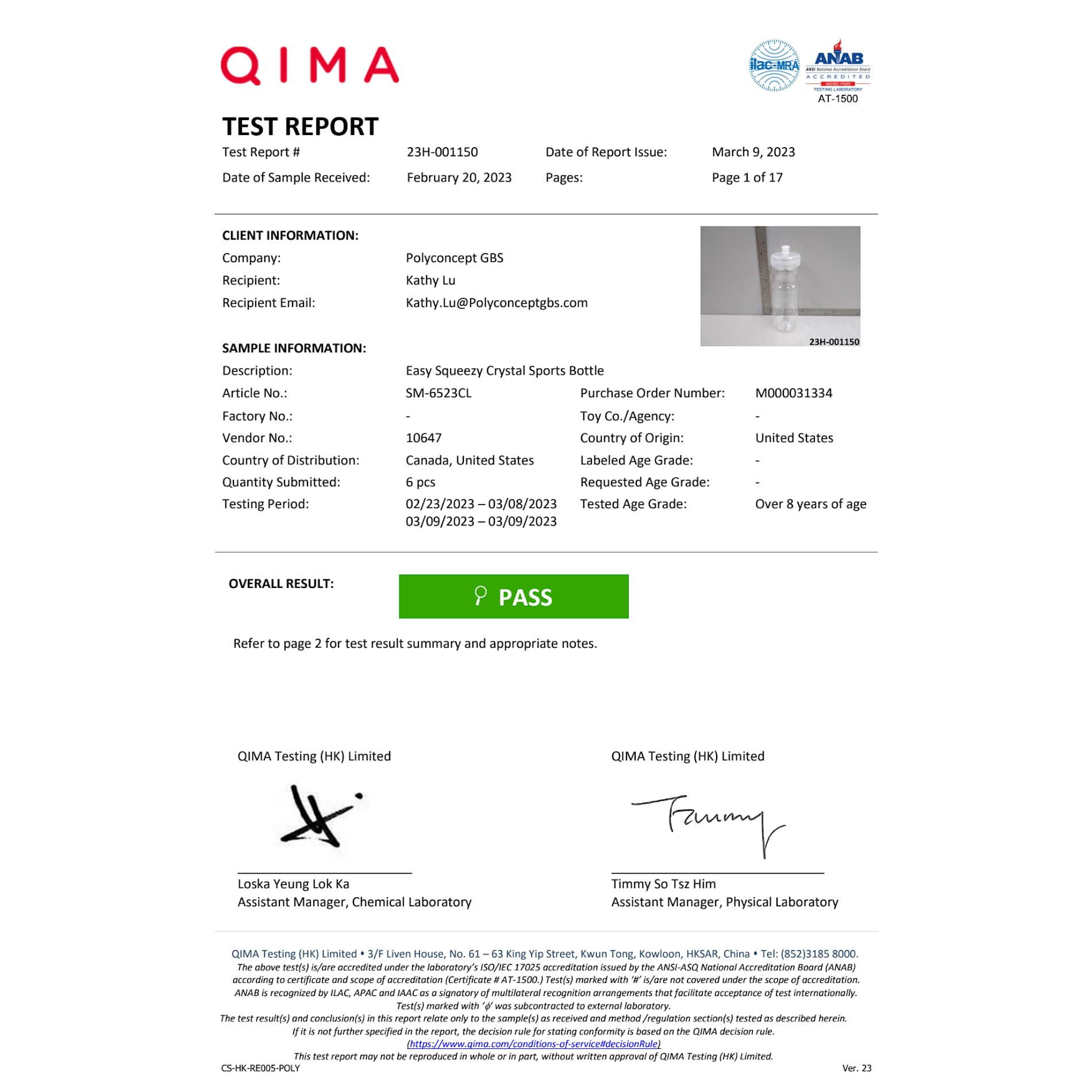 Easy Squeezy Crystal 24oz Sports Bottle 19