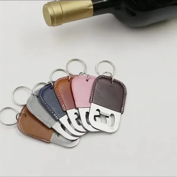 Leather Keychain Bottle Opener - Multi-functional Accessory 2