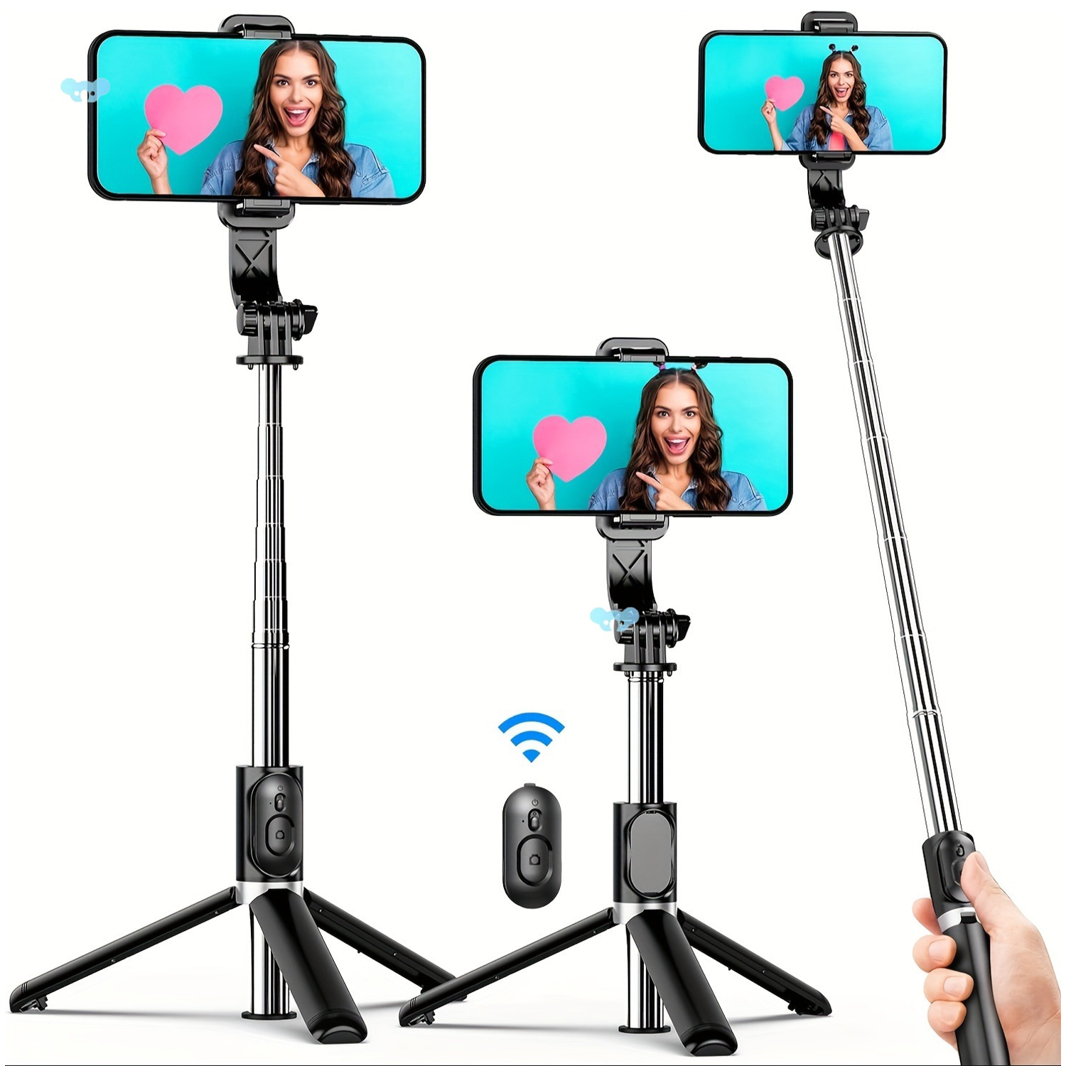 67'' Extendable Cell Phone Selfie Stick Tripod 6