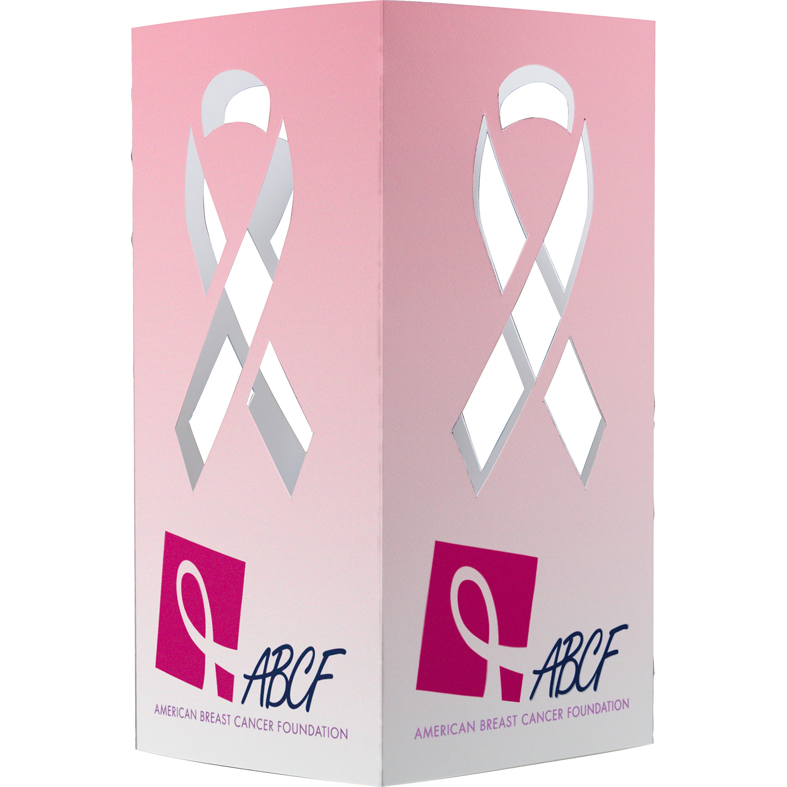 Table Luminary Card Stock 12 pt 4 Sided 4.250" x 4.250" x 8.000" Ribbon White Digital Print 2