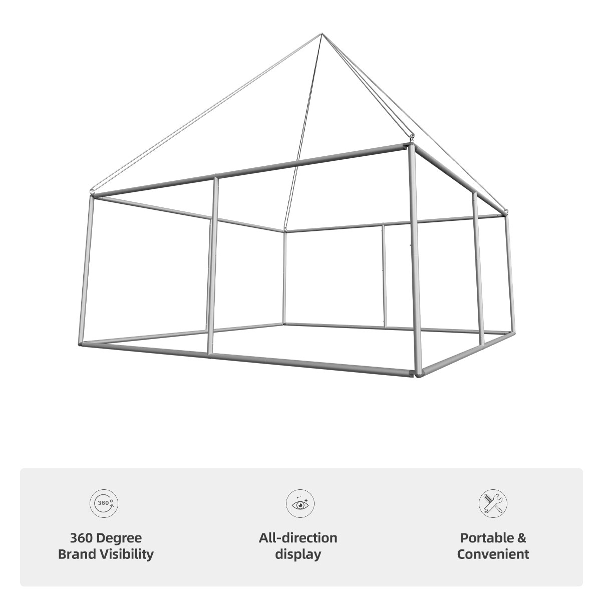 120"X120"X40"H Square Hanging Banner Kit 4