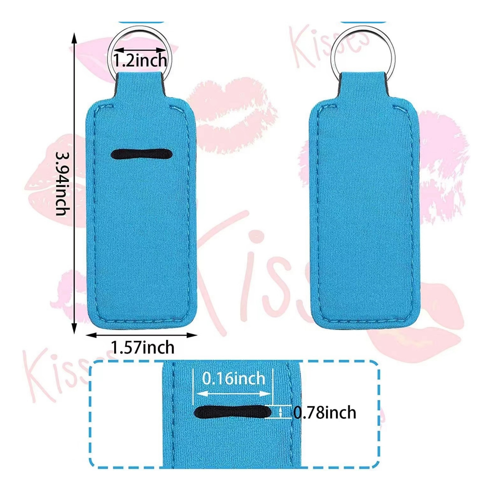 Neoprene Lipstick Holder With Keychain 5