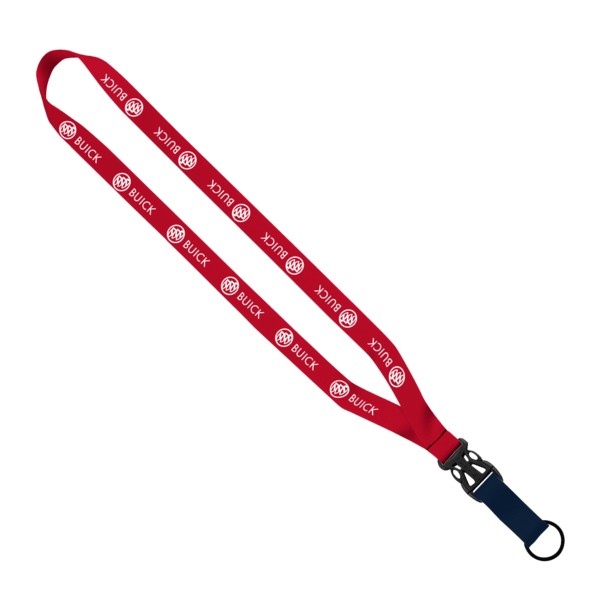 3/4" Multi-Color Polyester Lanyard with Slide Buckle Release & Split-Ring 81