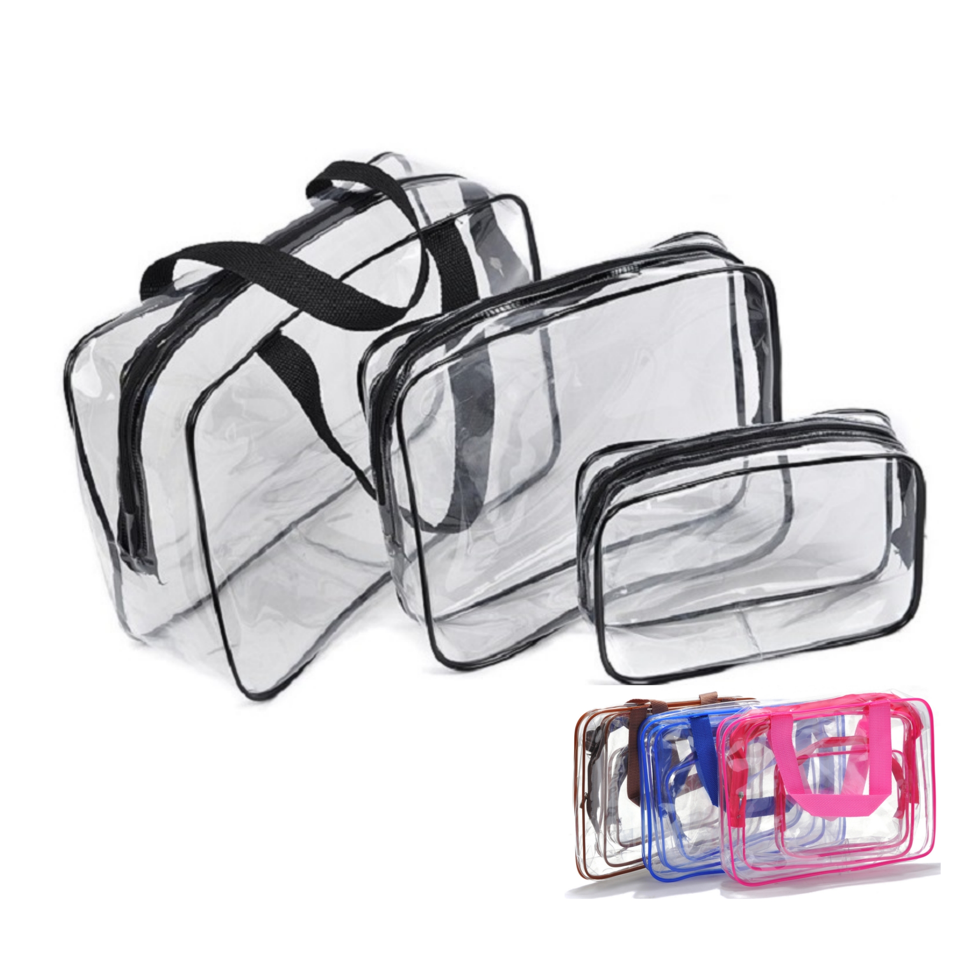 3pcs Clear Makeup Bag Sets 3