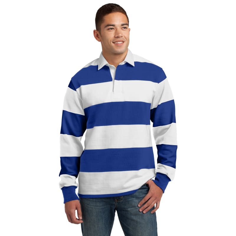 Sport-Tek Classic Long Sleeve Rugby Polo. 10