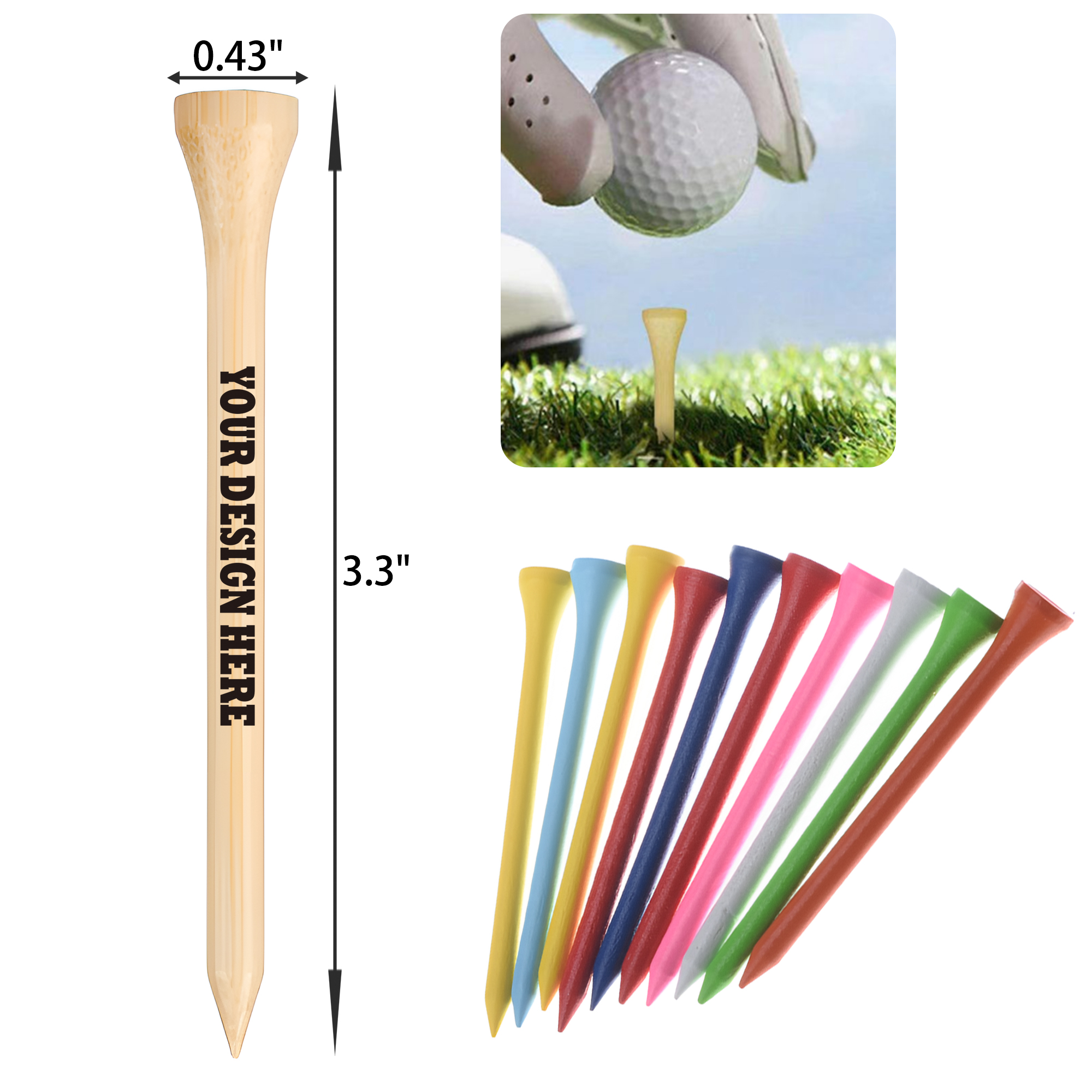 MOQ 50 PCS Functional Golf Tee With Wooden Tee 1