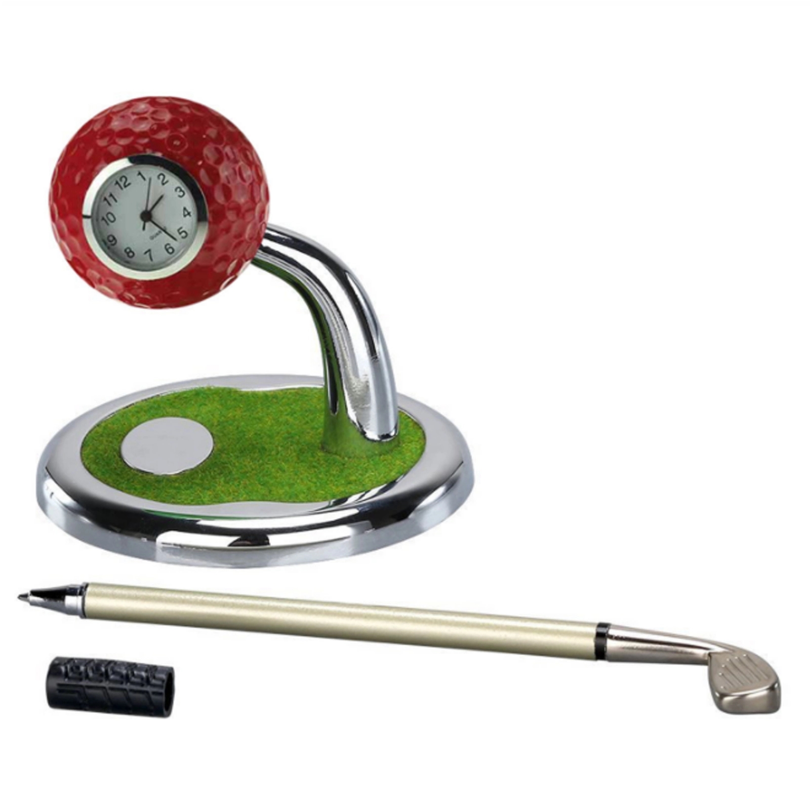 Golf Club Desk Pen Stands With Clock Base 7