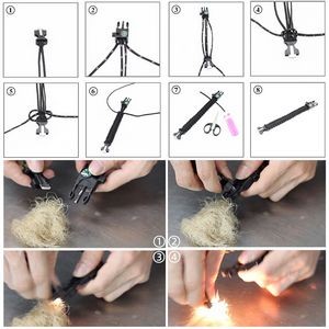 Versatile Rope Key Chain With Whistle And Flint 3