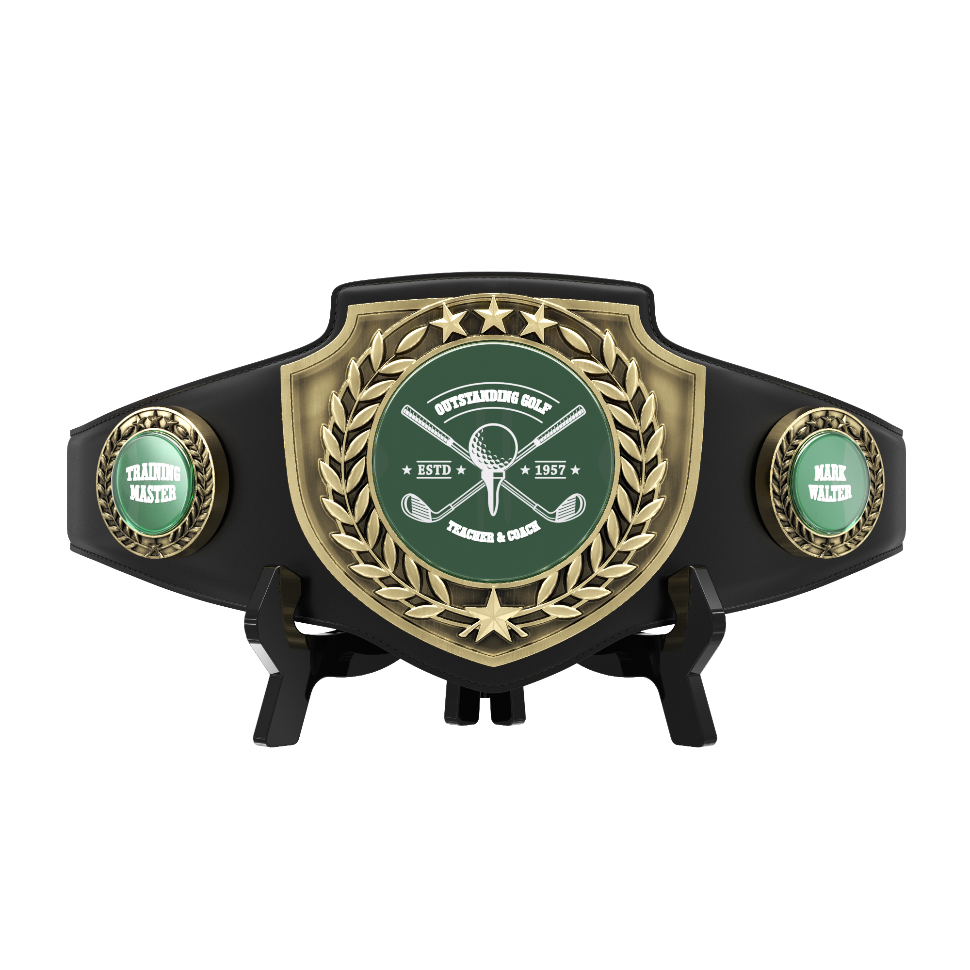 Express Vibraprint® Antique Bright Champion Award Shield Belt 10