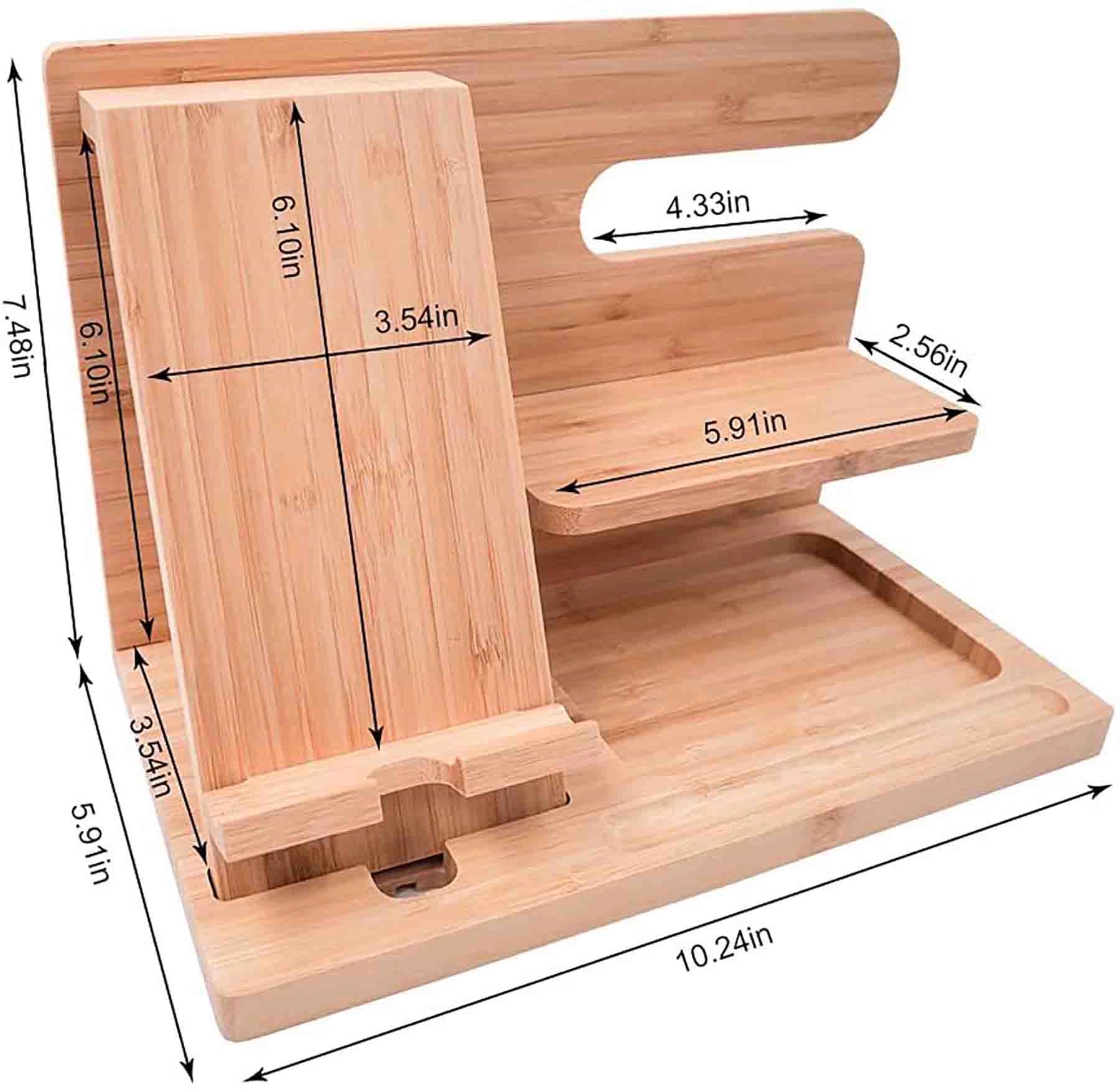 Wood Phone Docking Station Key Holder 17