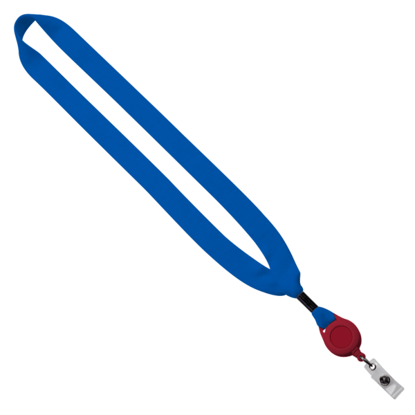 3/4" Cotton Lanyard with Metal Crimp & Retractable Badge Reel 51