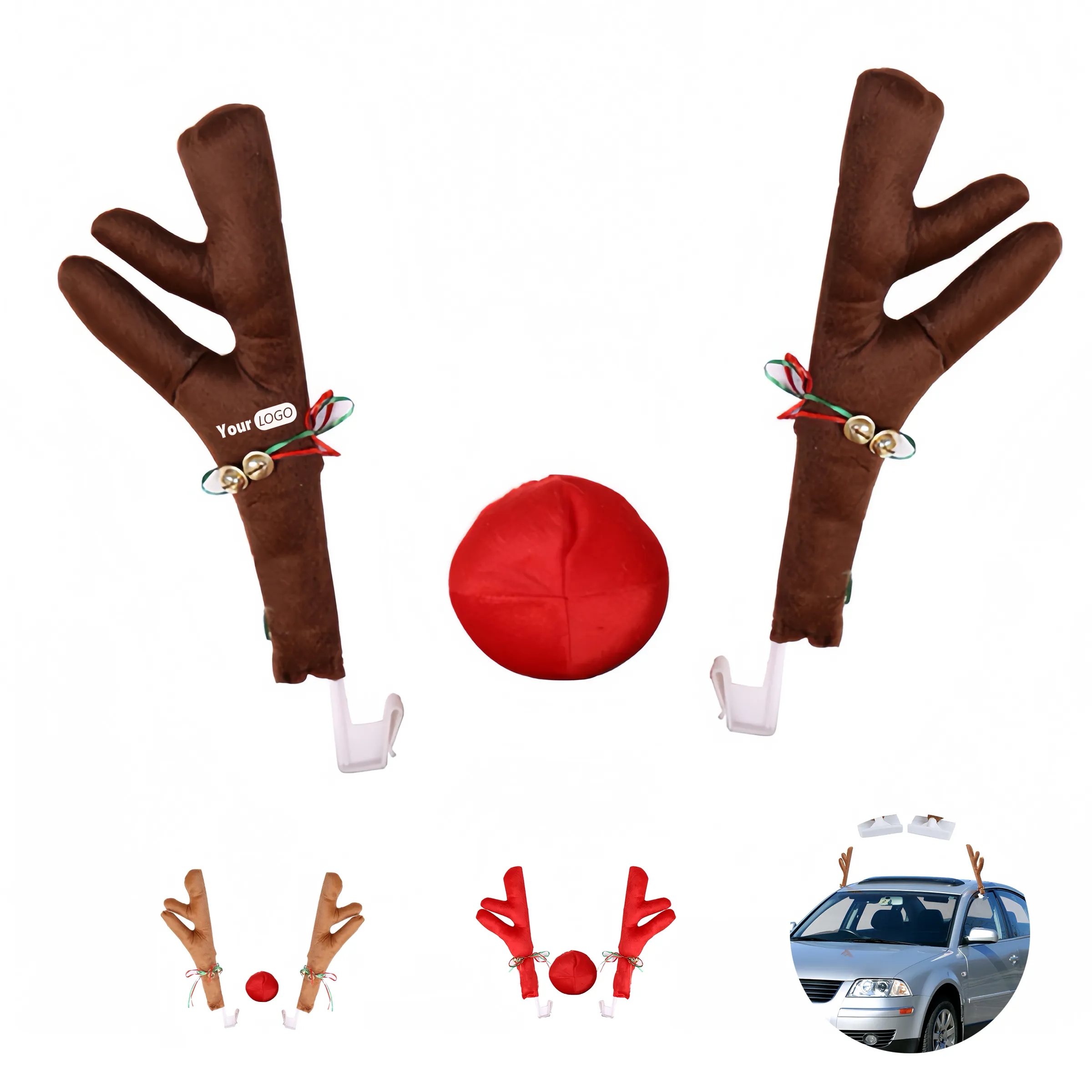 Polyester Christmas Plush Car Decorations 2