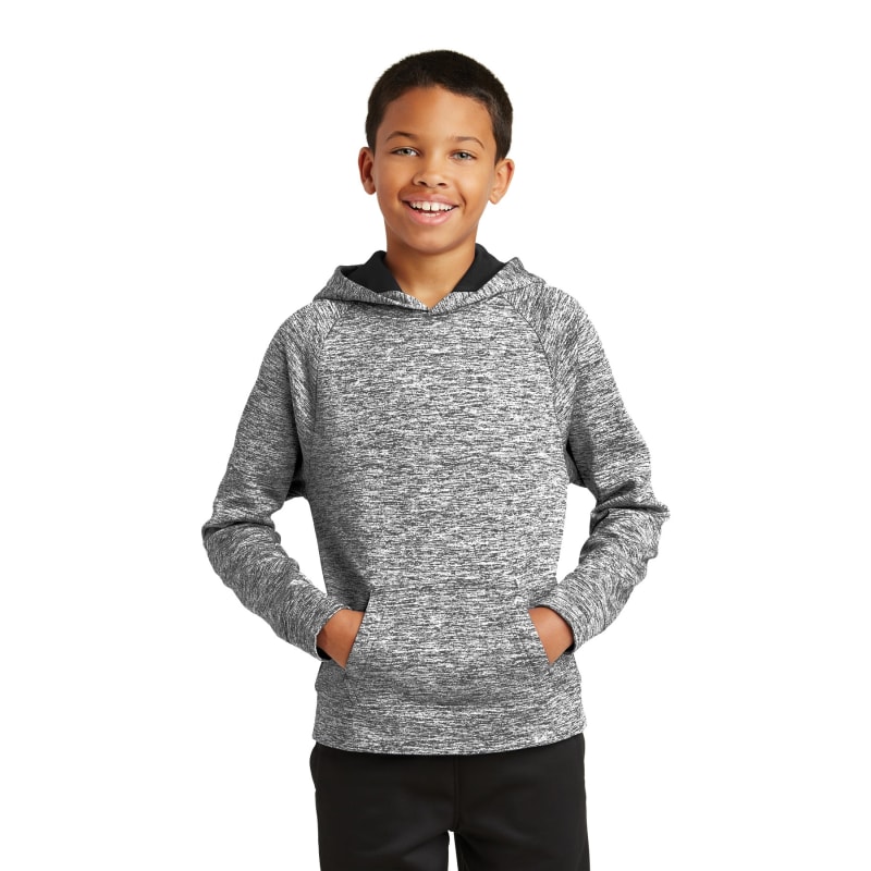 Sport-Tek Youth PosiCharge Electric Heather Fleece Hooded Pullover. 14