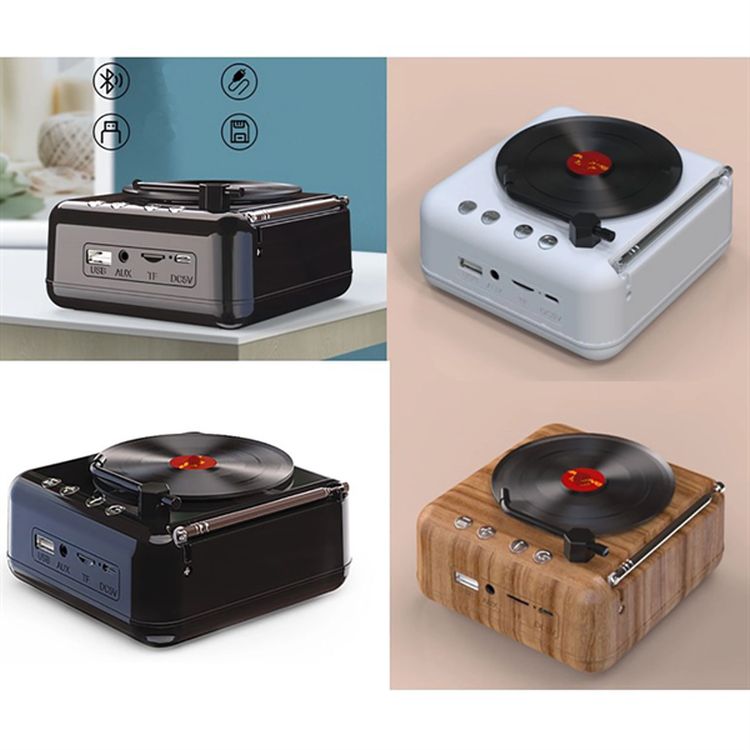 Old Fashioned Record Player Style Bluetooth Speaker 1