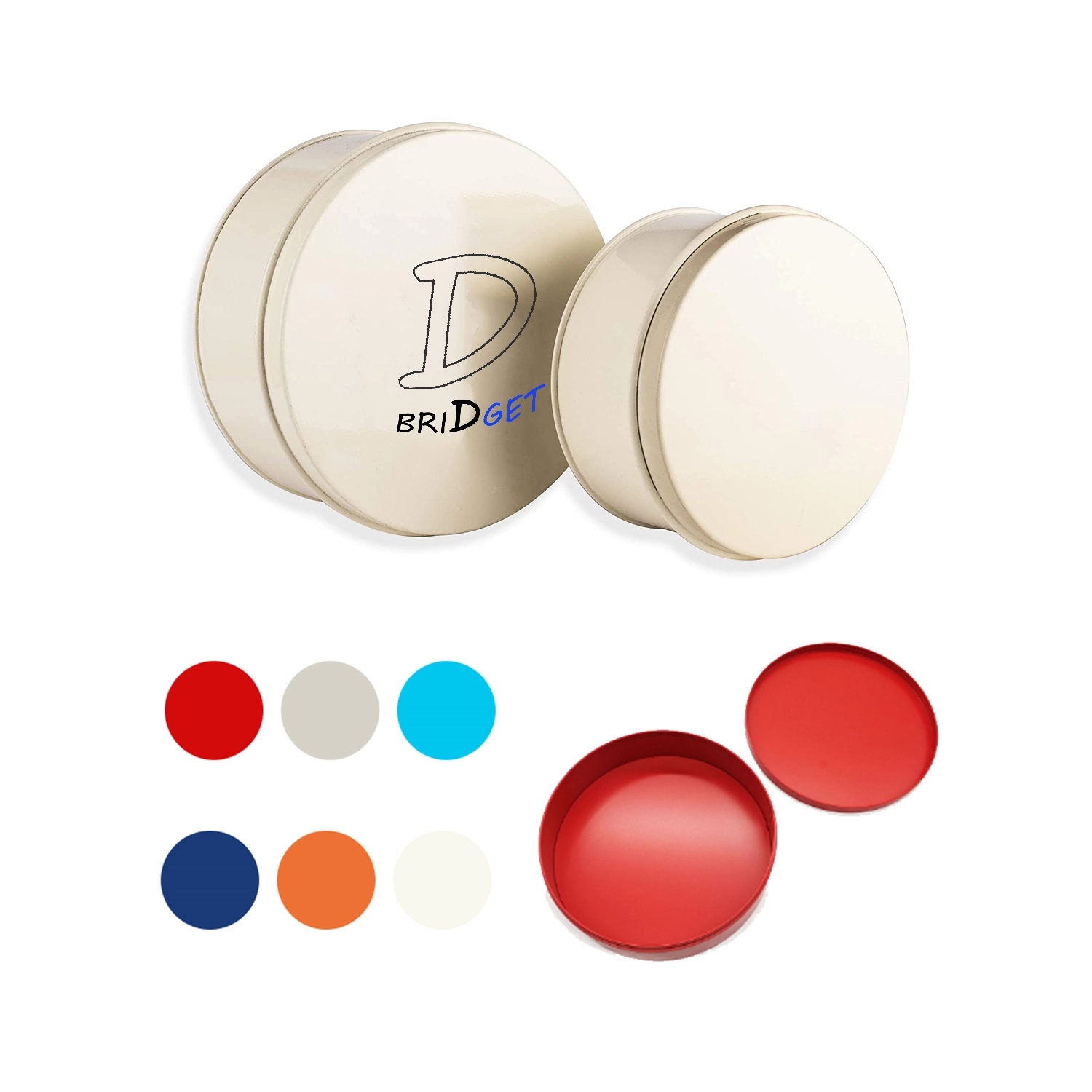 Round Colored Cookie Tin 1